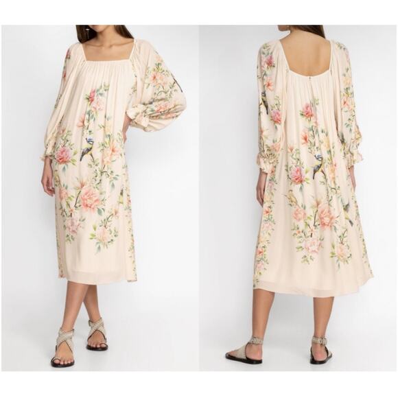 Johnny Was Byrdie Floral Boho Viscose Midi Dress - Picture 5 of 13